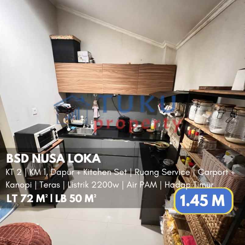 rumah nusa loka bsd serpong bagus terawat 1 45m