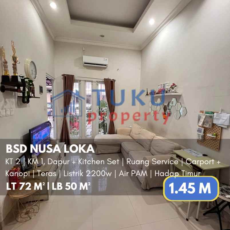 rumah nusa loka bsd serpong bagus terawat 1 45m