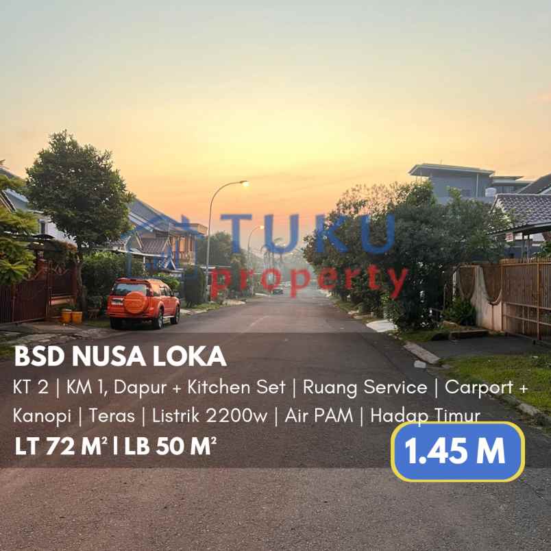 rumah nusa loka bsd serpong bagus terawat 1 45m