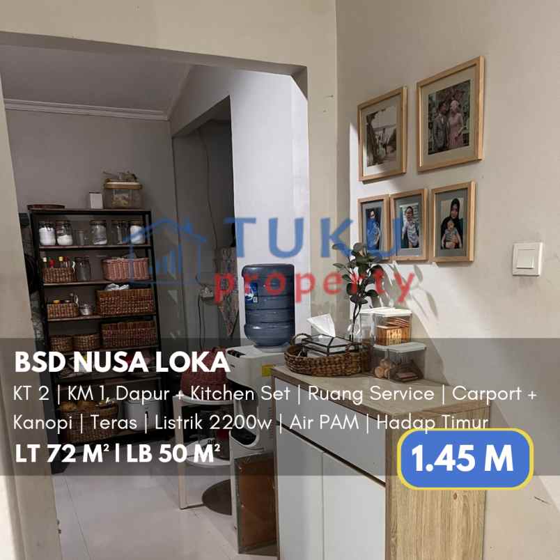 rumah nusa loka bsd serpong bagus terawat 1 45m