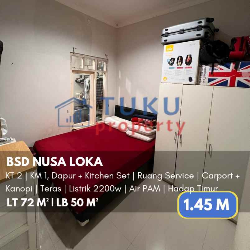 rumah nusa loka bsd serpong bagus terawat 1 45m