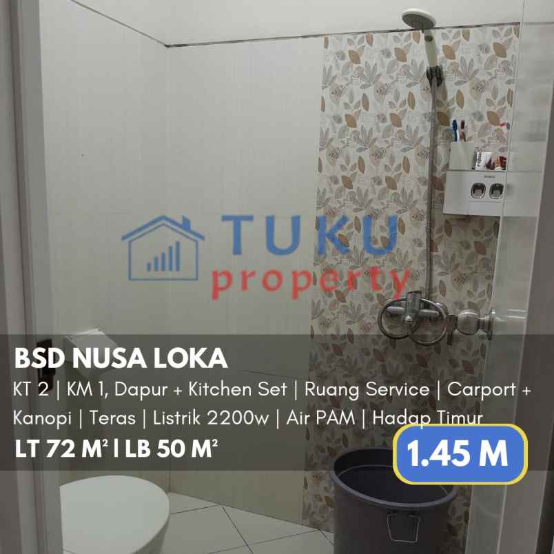 rumah nusa loka bsd serpong bagus terawat 1 45m