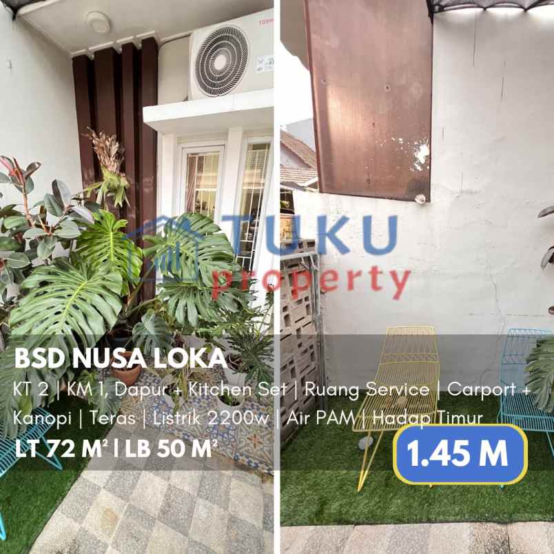 rumah nusa loka bsd serpong bagus terawat 1 45m