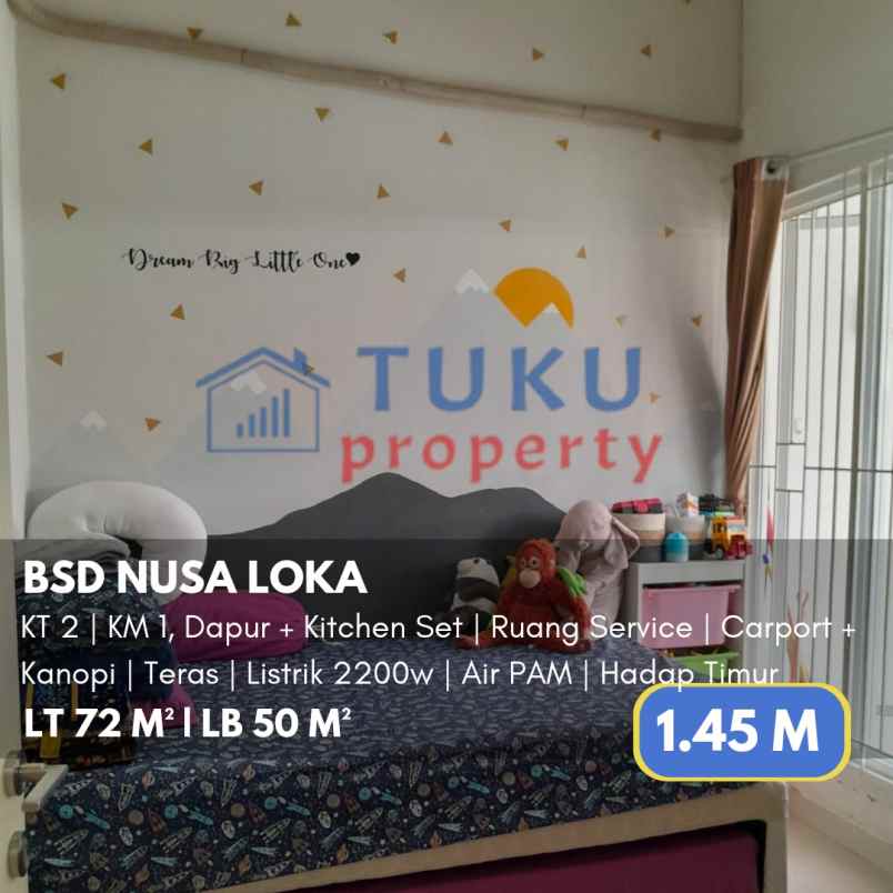 rumah nusa loka bsd serpong bagus terawat 1 45m