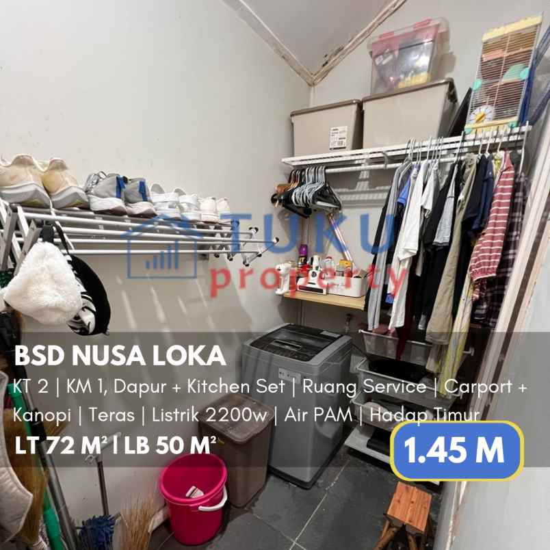 rumah nusa loka bsd serpong bagus terawat 1 45m