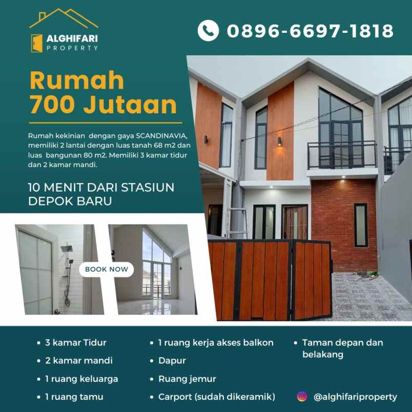 rumah scandinavia harga 700 jutaan lokasi strategis