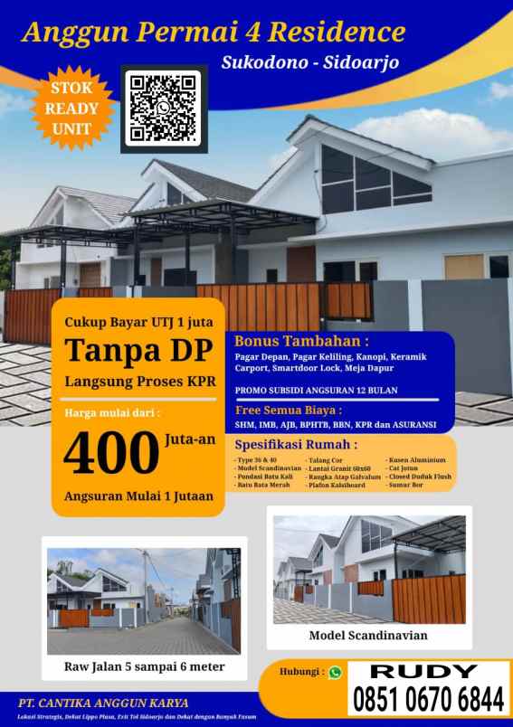 rumah tanpa dp hanya bayar 1 juta sukodono sidoarjo