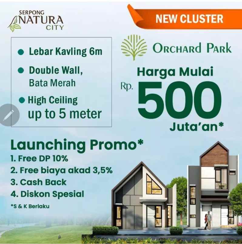 serpong natura orchard park harga perdana