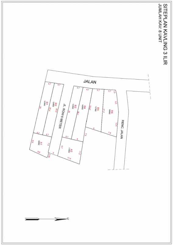 tanah 3 ilir shm dekat rs bom baru palembang
