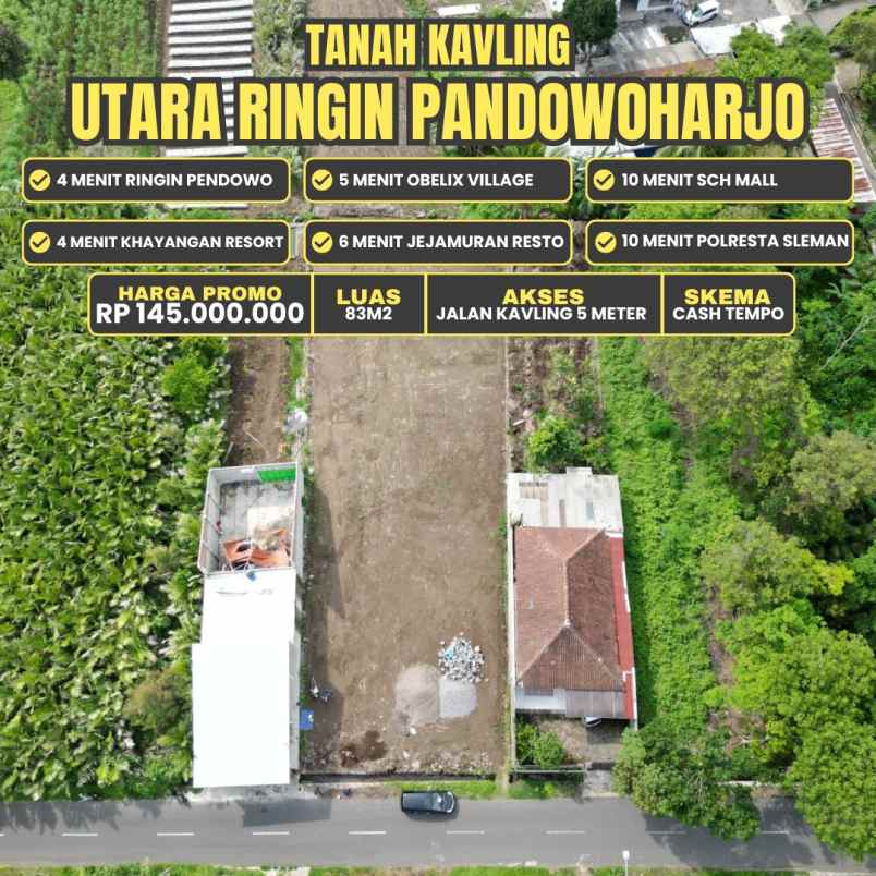 tanah kavling 145juta utara ringin pandowoharjo