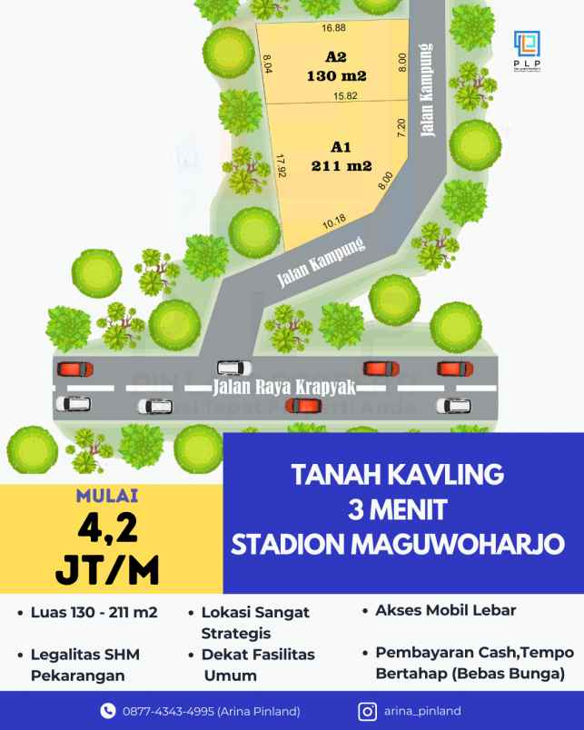 tanah kavling 3 menit stadion maguwoharjo