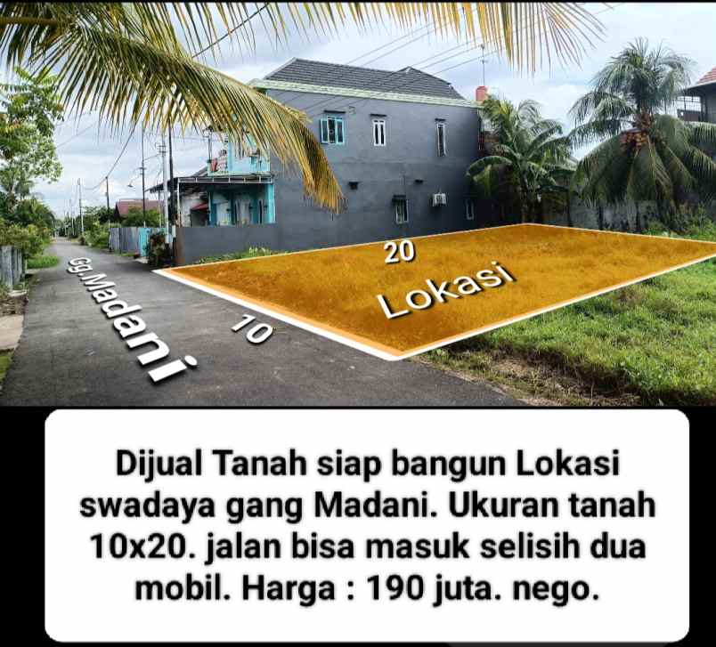 tanah siap bangun jalan swadaya gang madani