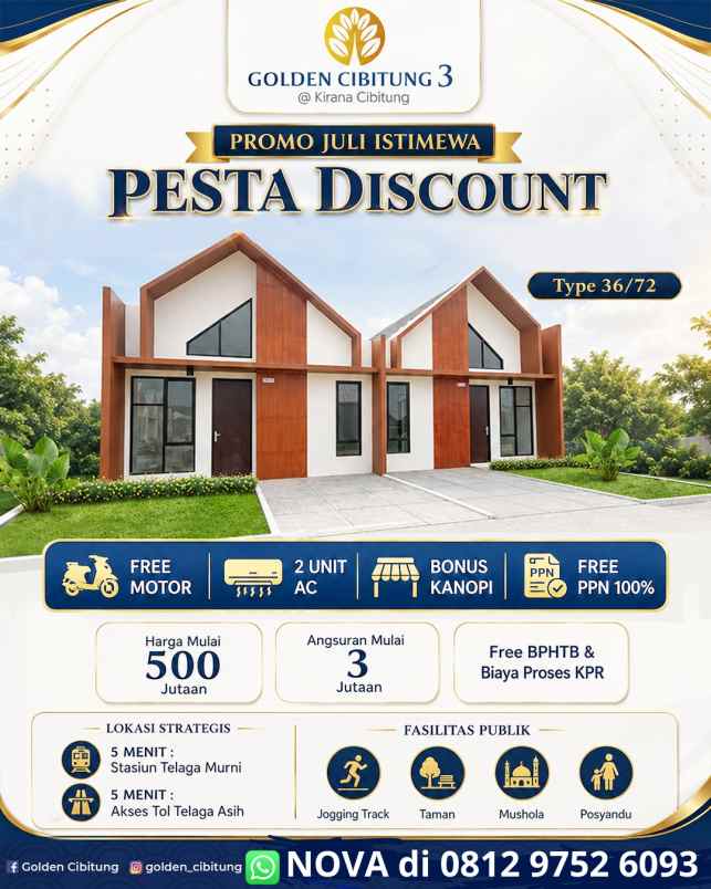 tipe 36 best seller dan hadir di 5 unit terakhir
