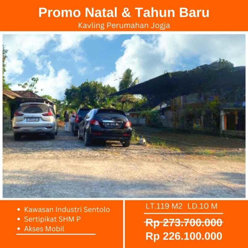 2 km kawasan parbik sentolo promo natal tanah murah