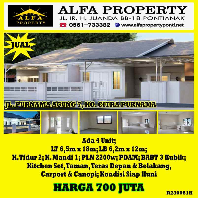 alfa property rumah citra purnama kota pontianak