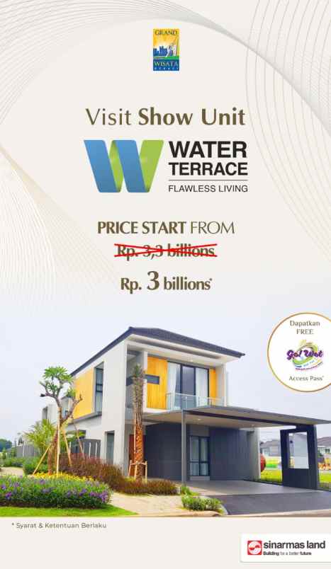 cluster rumah mewah water terrace di bekasi