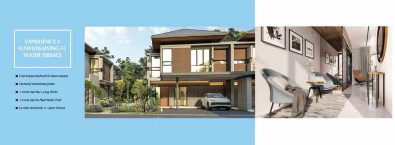 cluster rumah mewah water terrace di bekasi