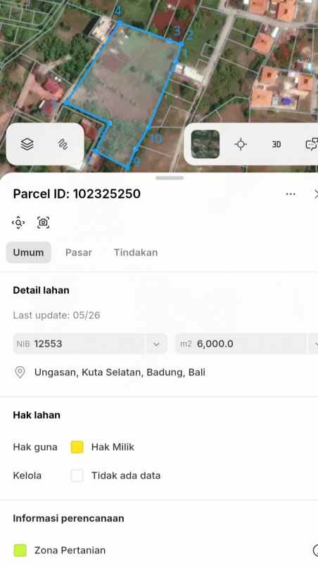 dijual 60 are jl jatayu goa gong ungasan kuta selatan