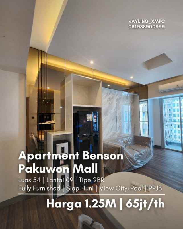 dijual apartemen apartment benson pakuwon mall