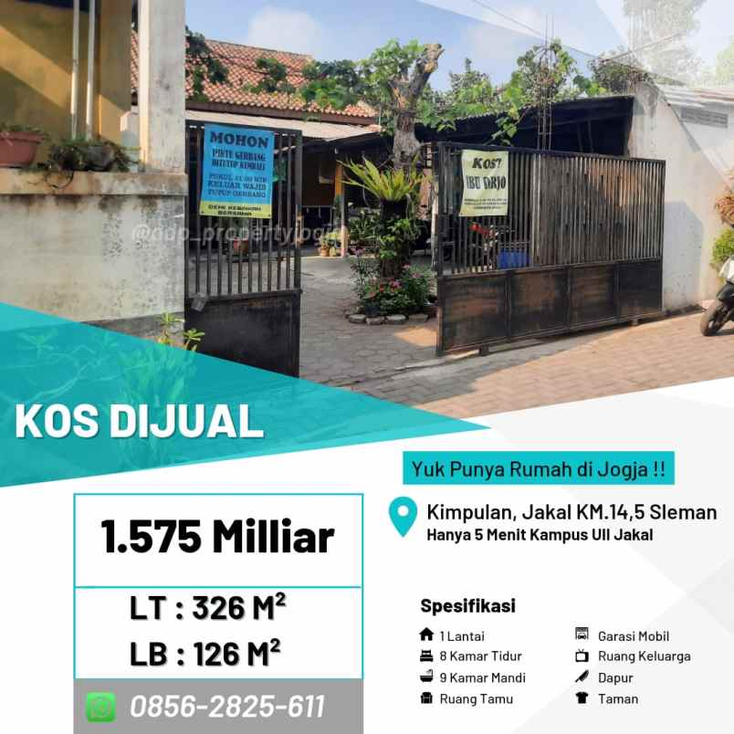 dijual kost jakal km 14 5 sleman