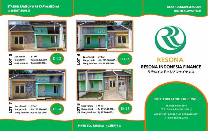 dijual lelang rumah murah