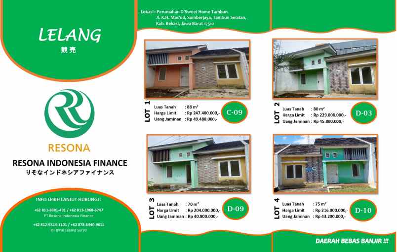 dijual lelang rumah murah