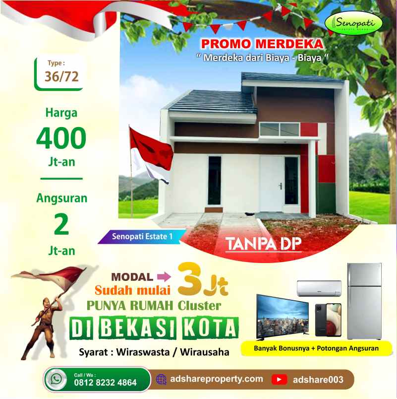 dijual perumahan cluster di bekasi kota senopati