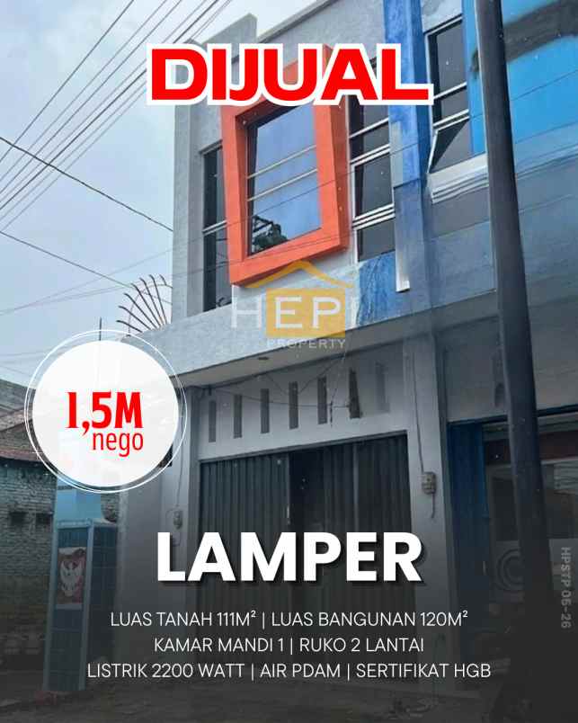 dijual ruko di lamper semarang
