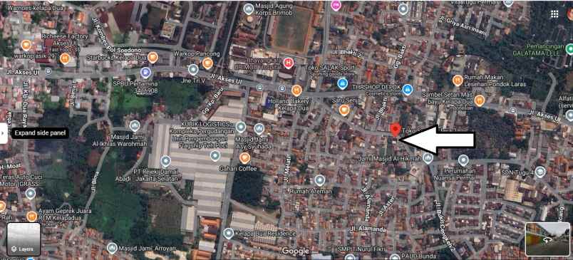 dijual ruko gudang kantor jalan menpor dekat mako brimob