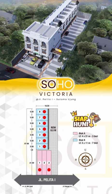 dijual ruko gudang kantor jalan pelita 1 sutomo