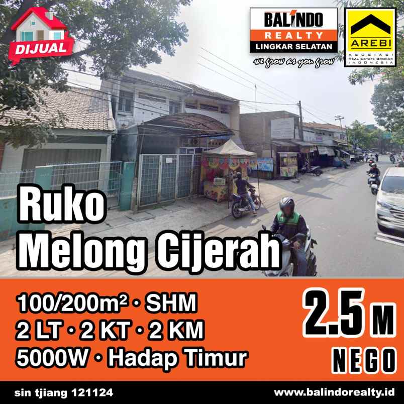 dijual ruko strategis 2 lantai di melong cijerah