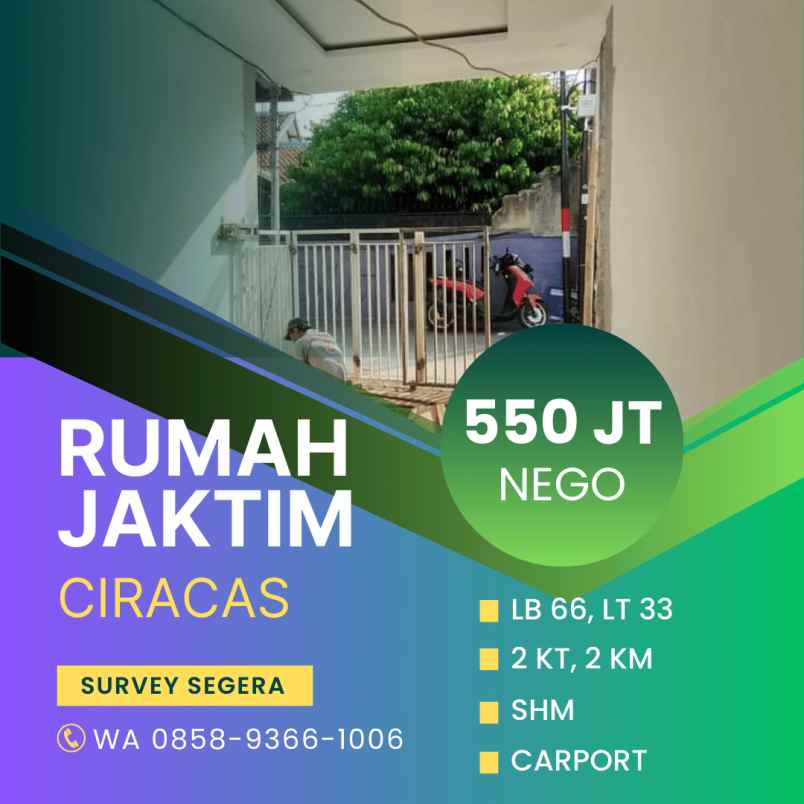 dijual rumah ciracas