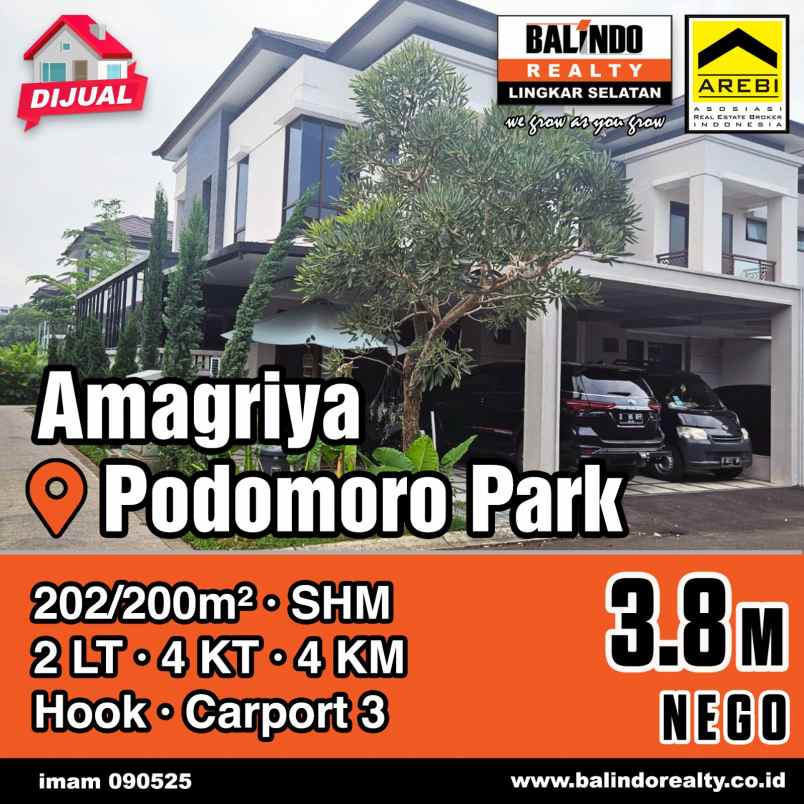 dijual rumah cluster amagriya podomoro park