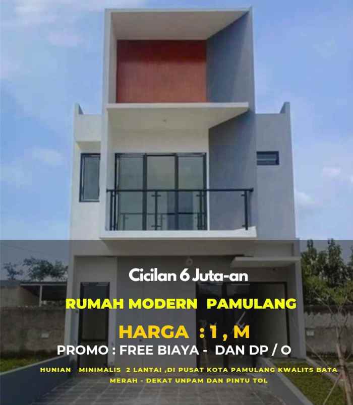 dijual rumah jalan raya pamulang dekat