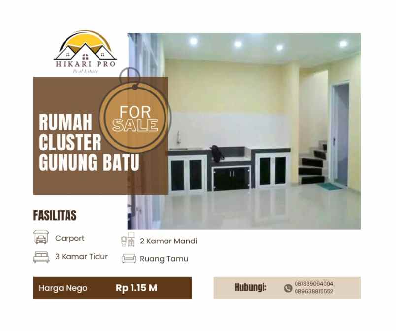 dijual rumah jl gunung batu kel