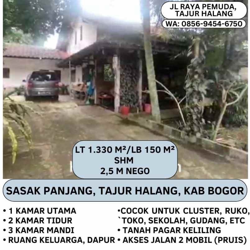 dijual rumah jl raya pemuda