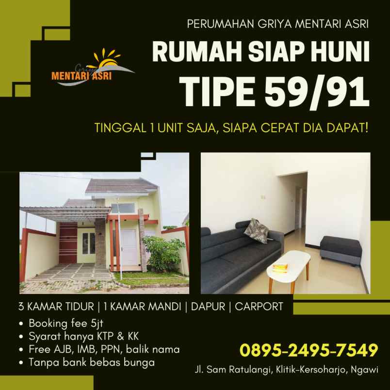 dijual rumah jl sam ratulangi klitik