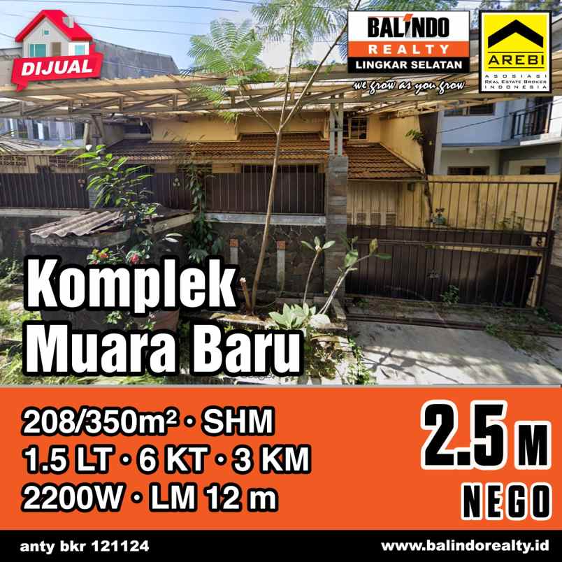 dijual rumah komplek muara baru