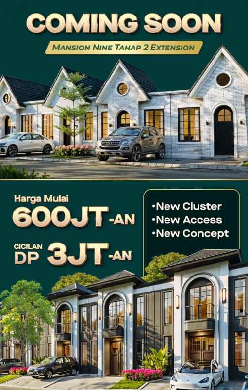 dijual rumah mansion nine