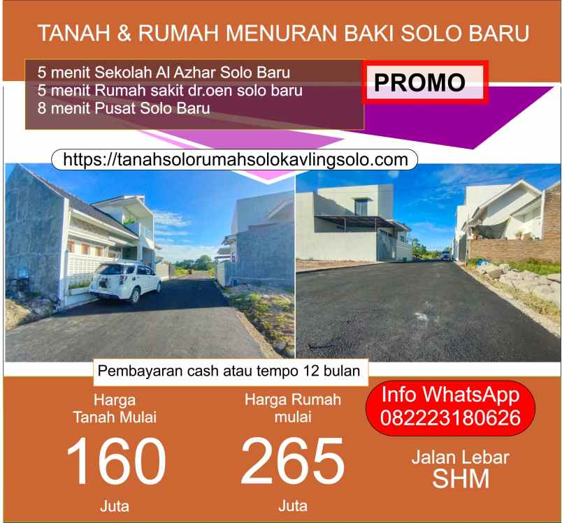 dijual rumah menuran baki sukoharjo