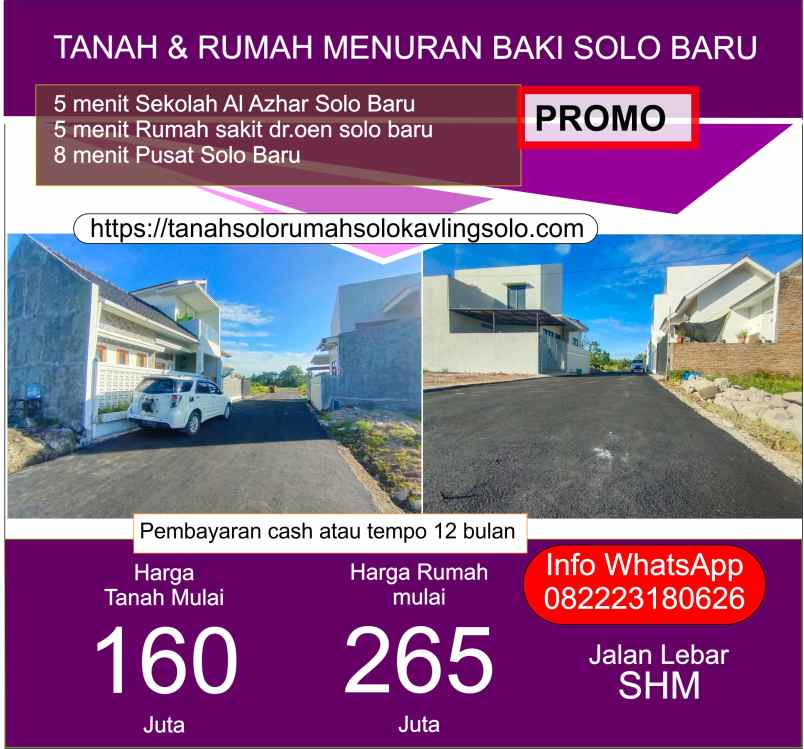 dijual rumah menuran baki sukoharjo