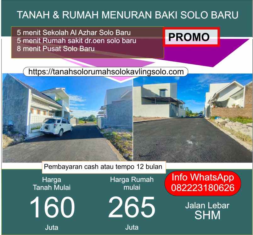 dijual rumah menuran baki sukoharjo