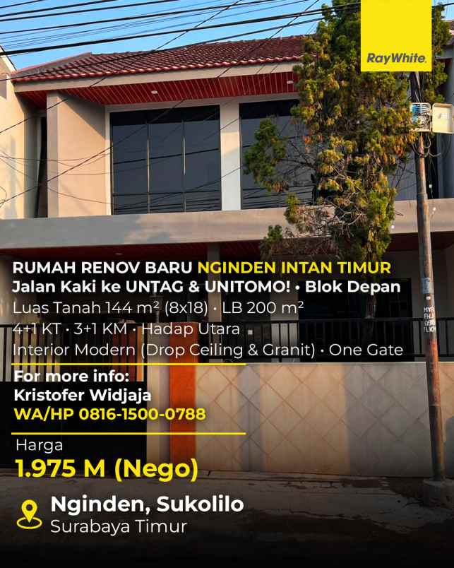 dijual rumah nginden intan timur
