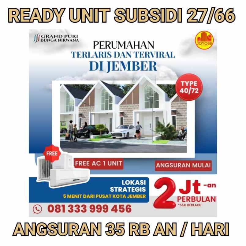 dijual rumah perumahan grand puri bunga