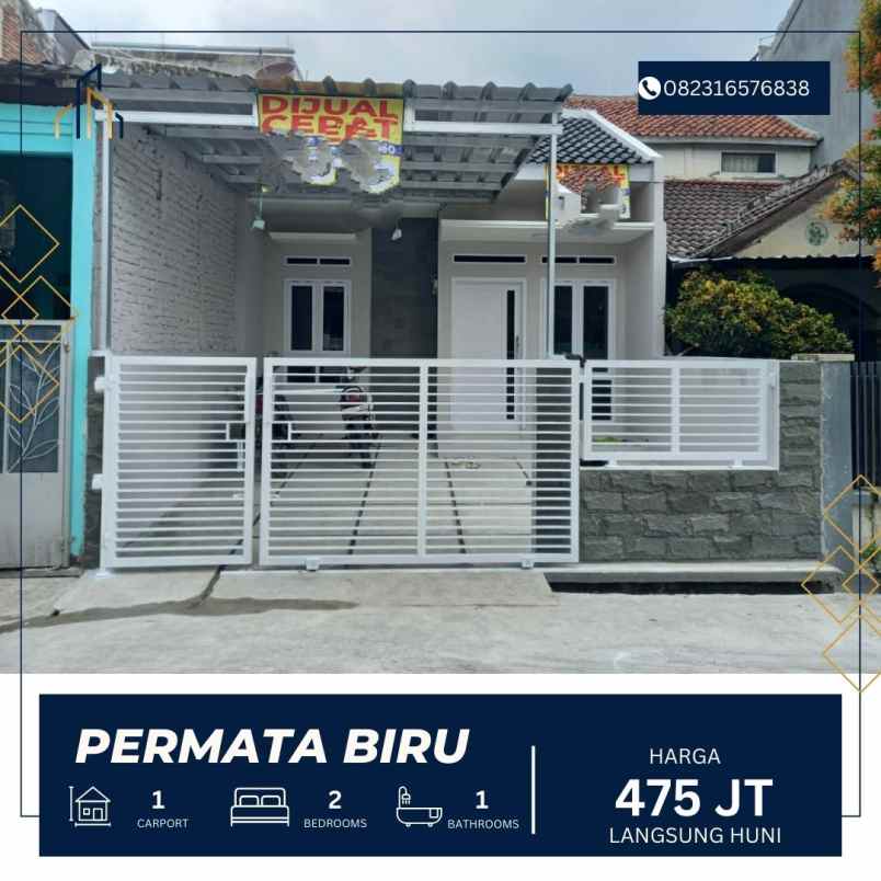 dijual rumah perumahan permata biru