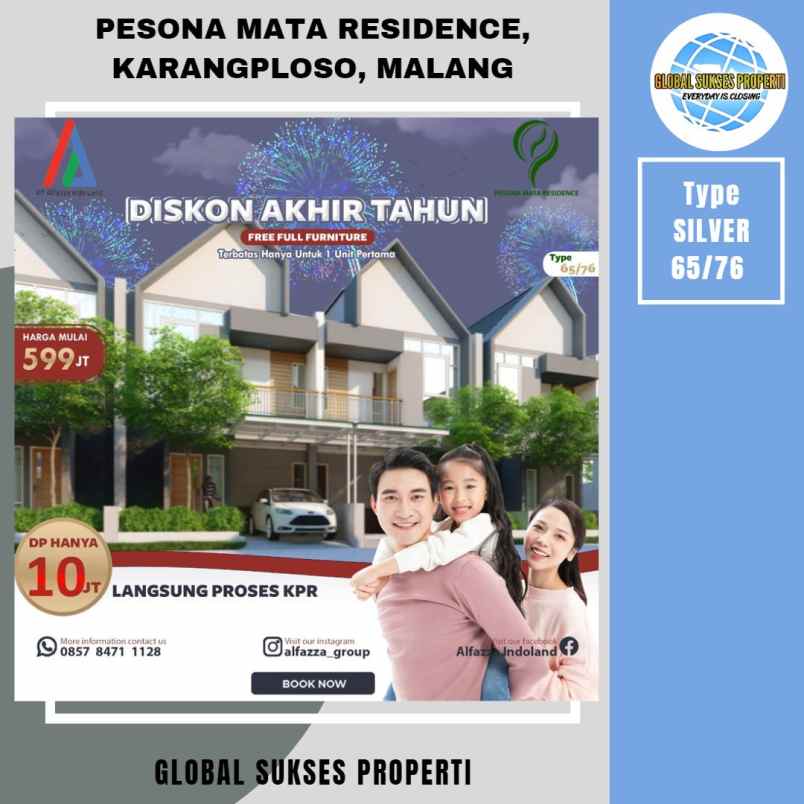 dijual rumah pesona mata residence jl