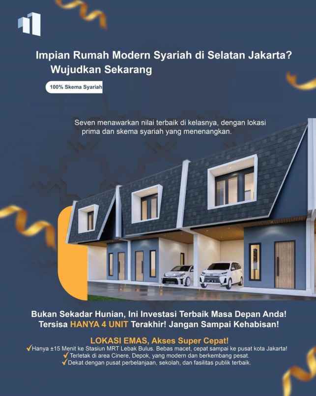 dijual rumah pondok cabe ilir