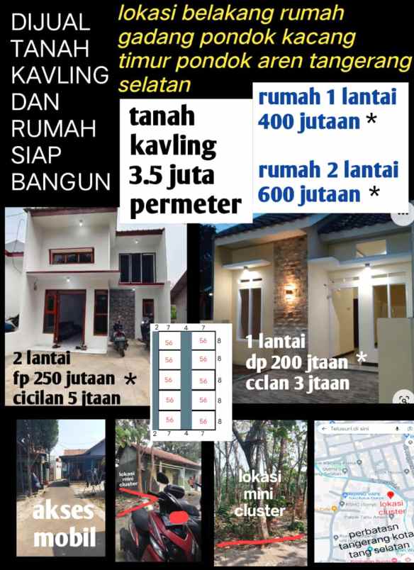 dijual rumah pondok kacang timur tangsel