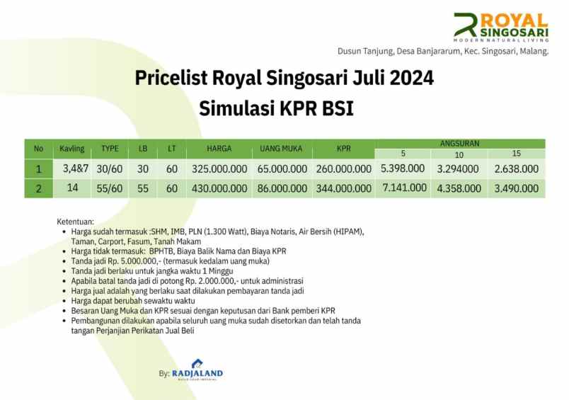 dijual rumah royal singosari