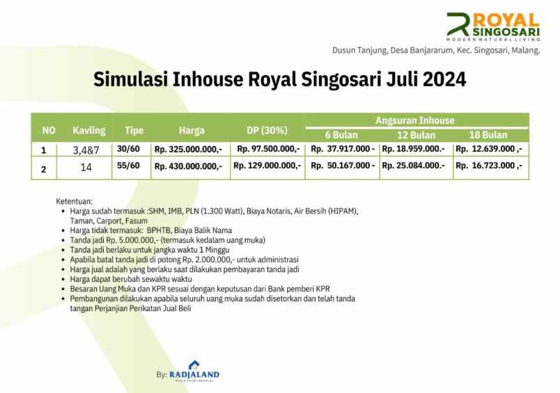 dijual rumah royal singosari